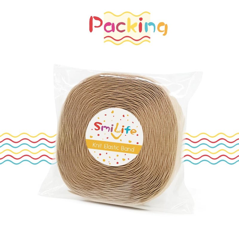 SmiLife Silicone Gripper Elastic Band for Sewing  Beige  1.05 Inches x 12 Yards - Image 2